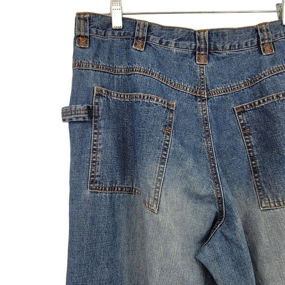 Old Navy Mens Relaxed Fit Button Fly Carpenter Jeans Actual Size 36x31Vintage - Picture 5 of 9